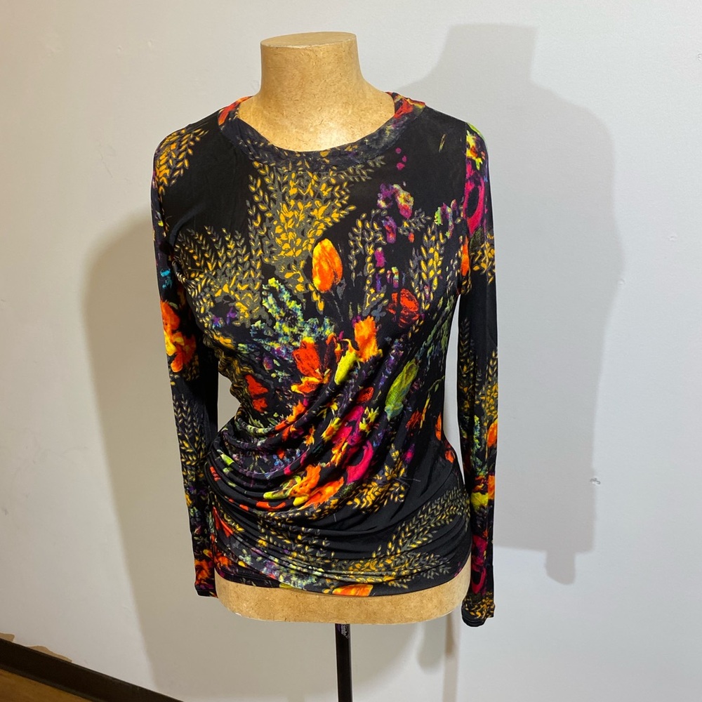 JEAN PAUL GAULTIER Floral Long Sleeve Women's Top, M